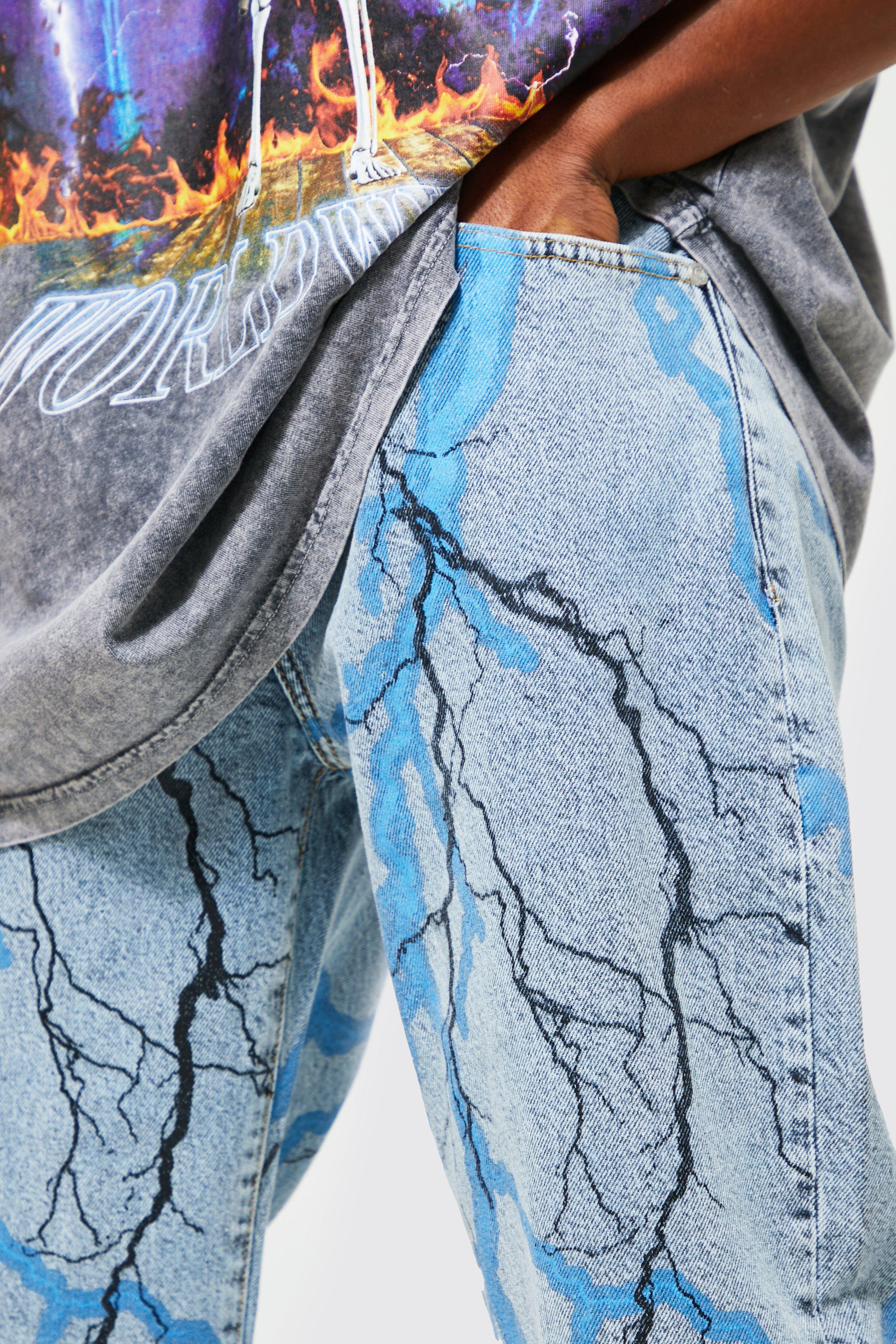 Blue store lightning trousers